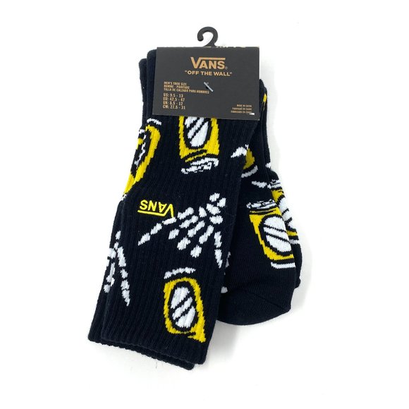 Vans Other - Vans 1 Pair Sock Bone Beer Can Black Logo Cotton Men's VN0A4SF9BLK